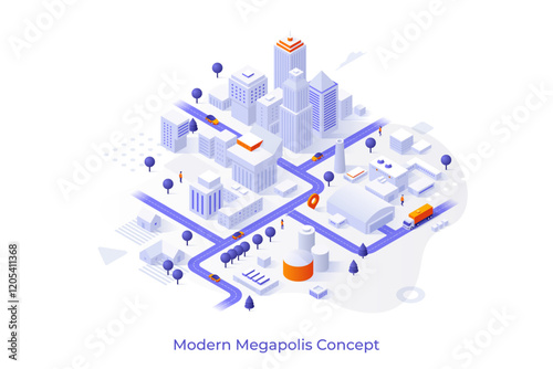 Modern Isometric Business Template. Vector