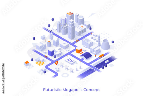 Modern Isometric Business Template. Vector