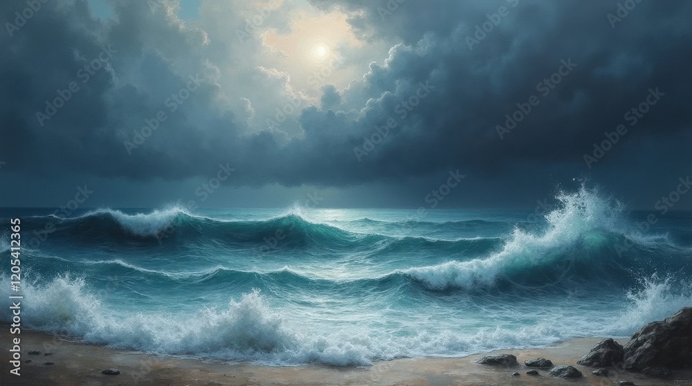 Fototapeta premium Dramatic Seascape During a Storm