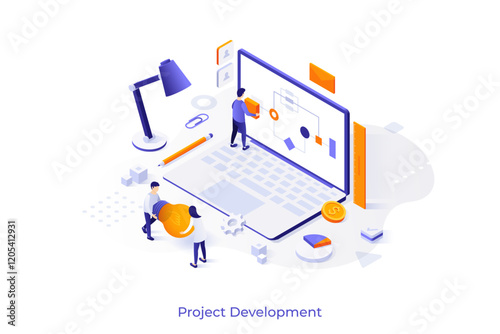 Modern Isometric Business Template. Vector