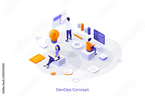 Modern Isometric Business Template. Vector