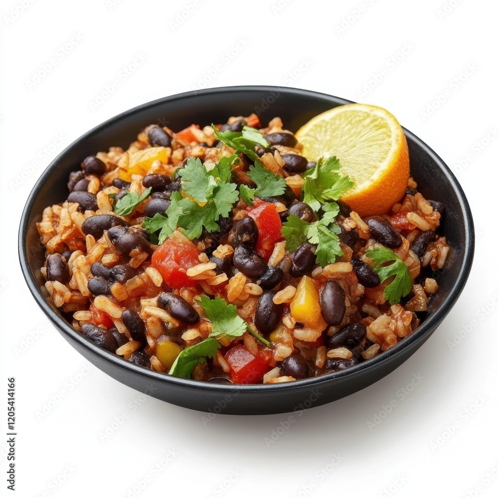 Cuban black beans and rice dish Cuban black beans and rice dish
