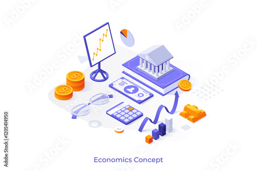 Modern Isometric Business Template. Vector