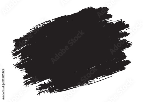 Best Grunge Badge Brush Hand Drawn Black Sticker Black Brush Stroke Vector Illustration for Creative Designs.