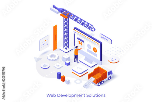 Modern Isometric Business Template. Vector