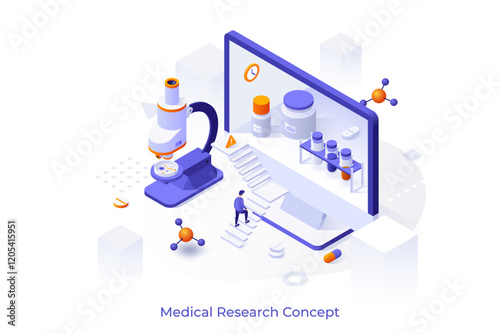 Modern Isometric Business Template. Vector
