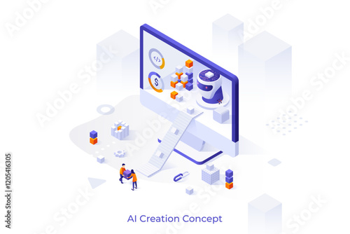 Modern Isometric Business Template. Vector