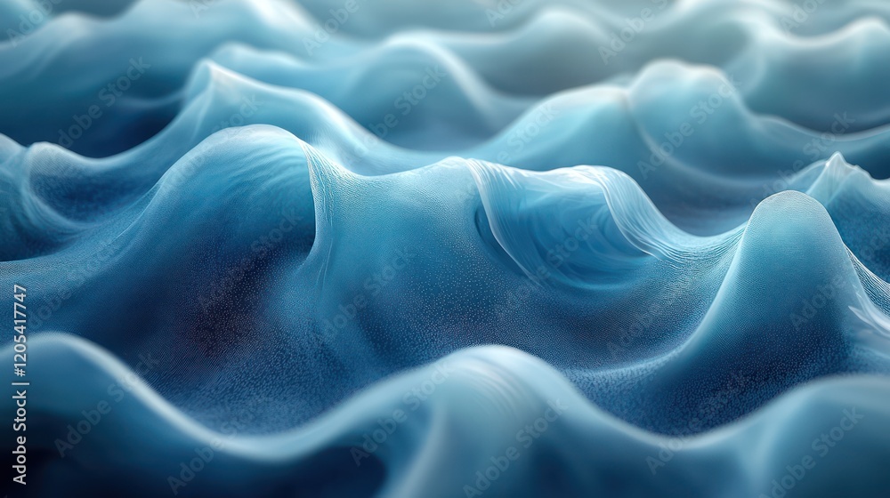 Obraz premium Abstract Blue Waves: A Serene Digital Landscape