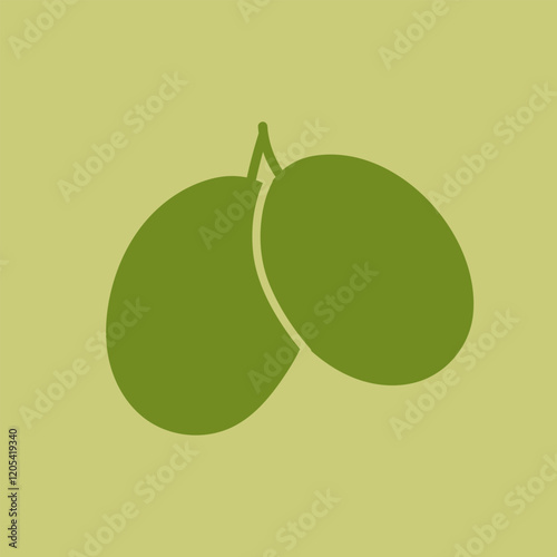 Green olive icon. Ingredients for cooking. Flat illustration. 