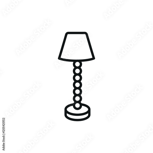 Floor lamp icon represents lighting and home decor, perfect for interior design, furniture illustrations, and modern living space concepts.