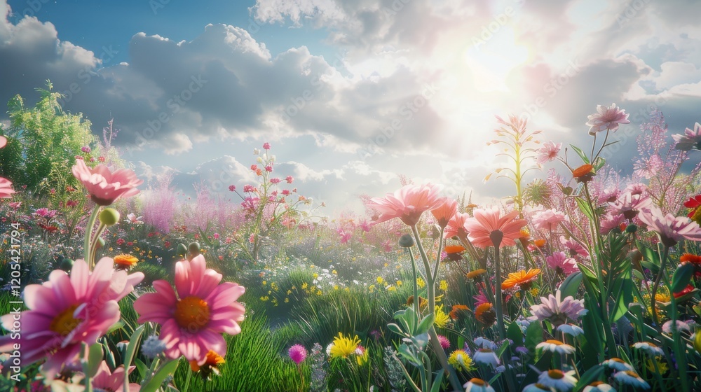 Enchanting Wildflower Meadows in Dreamy Light Enchanting Wildflower Meadows in Dreamy Light