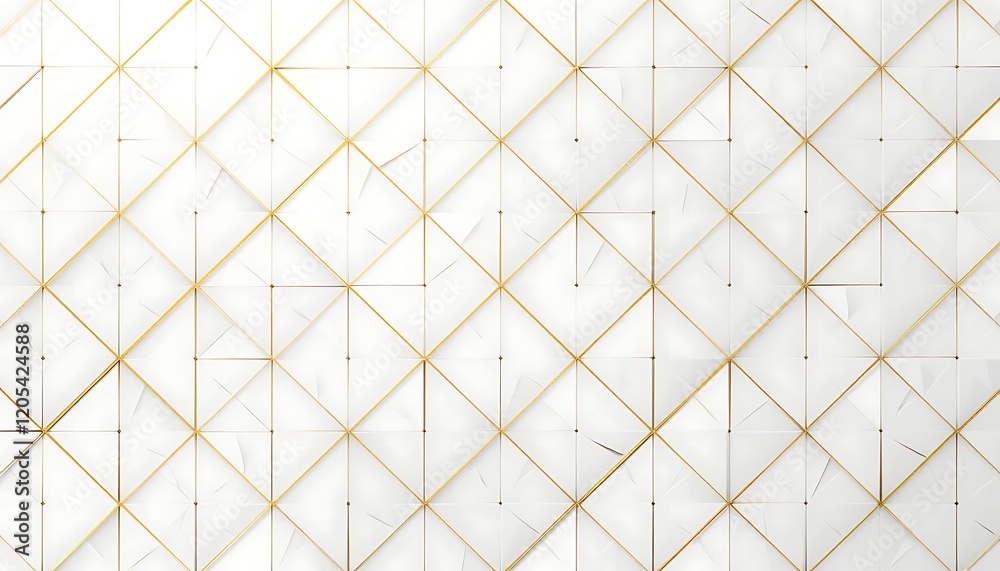 Abstract White Geometric Pattern With Gold Lines Abstract White Geometric Pattern With Gold Lines