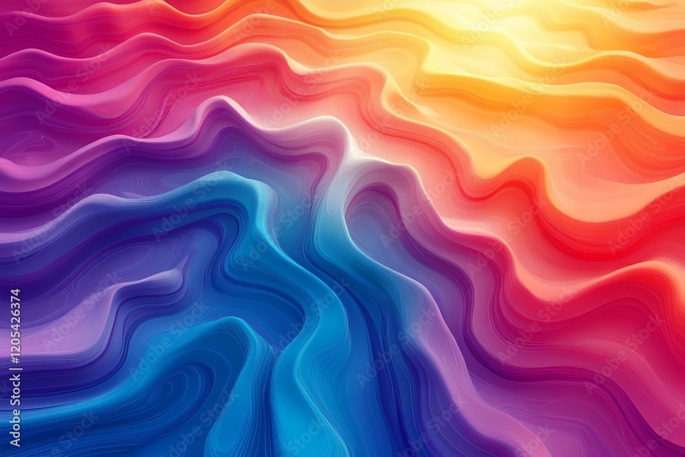 Obraz premium sunshine gradients with surreal patterns, Generative AI