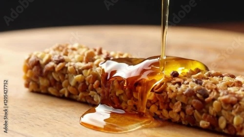 Warm Honey Drizzle on Granola Bar