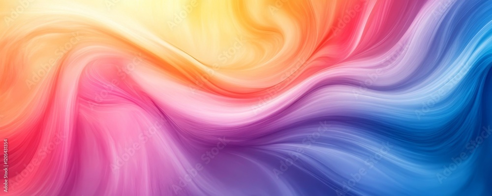 Obraz premium Blurred pastel gradient, colorful swirl pattern, Generative AI