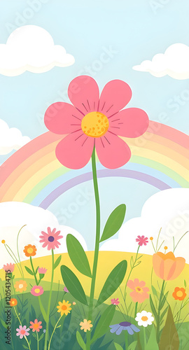 flowers and rainbow mobile wallpaper