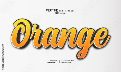 Orange editable vector graphic resources 3d text effect design