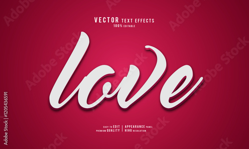 Love editable vector graphic resources 3d text effect design