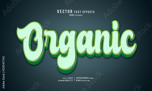 Organic editable vector graphic resources 3d text effect design