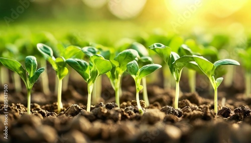 A field densely planted with young plants