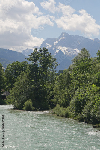 A panorama of Bad Hindelang valley, Bavaria, Germany	 photo