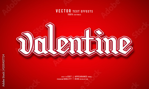 Valentine day editable vector graphic resources 3d text effect design