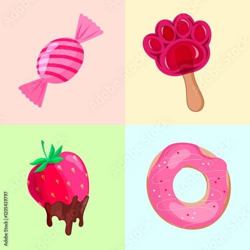 Colorfull wrapped sweets jelly candies