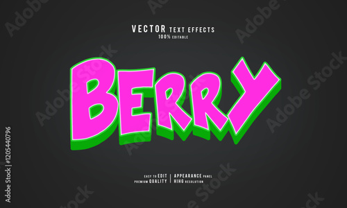 Berry editable vector graphic resources 3d text effect design