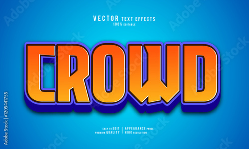 Crowd editable vector graphic resources 3d text effect design