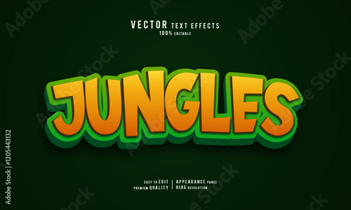 Jungles editable vector graphic resources 3d text effect design