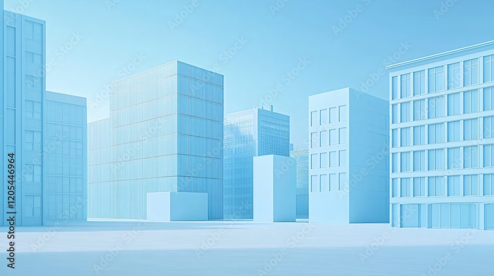 Minimalist Light Blue Cityscape Modern Architecture Building Design Minimalist Light Blue Cityscape Modern Architecture Building Design