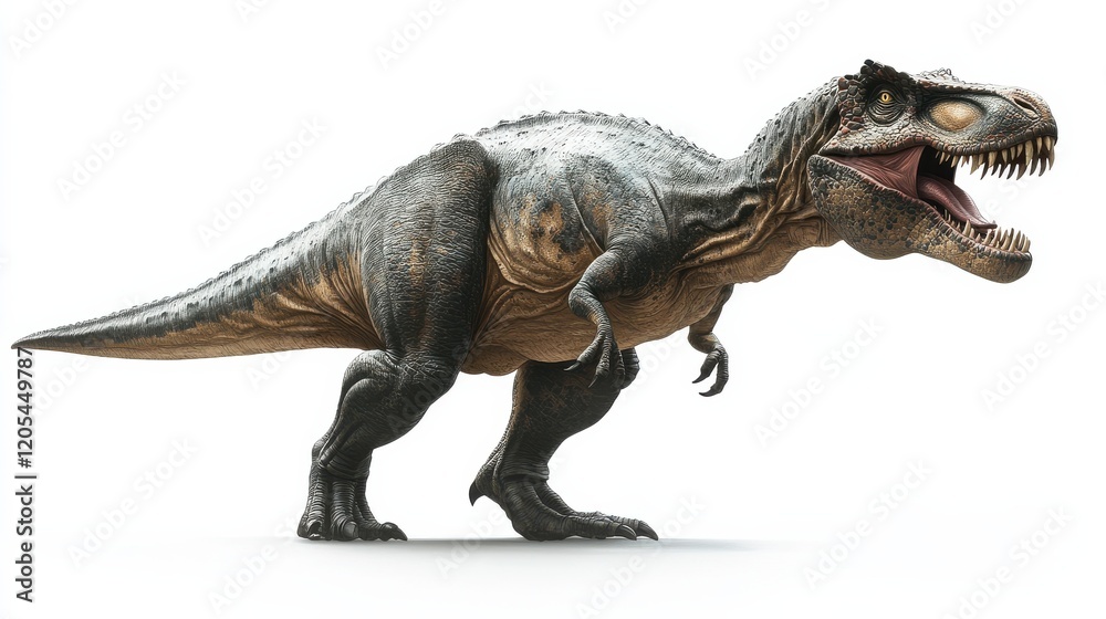 Fototapeta premium Realistic dinosaur model of a Tyrannosaurus Rex on white background