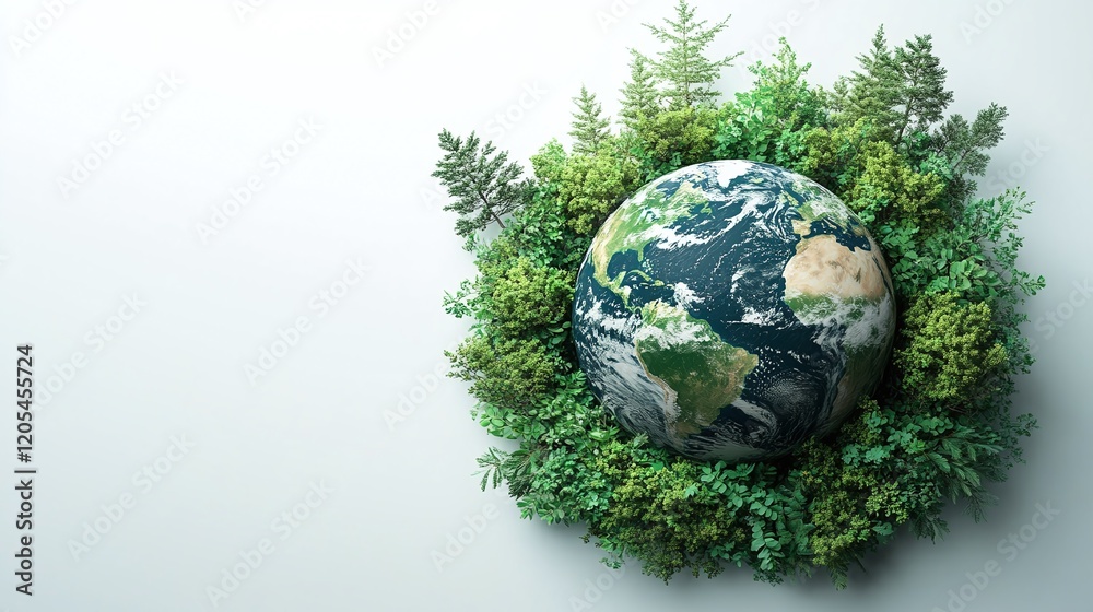 Background with planet Earth on the theme of environmental protection and ecosystem Background with planet Earth on the theme of environmental protection and ecosystem