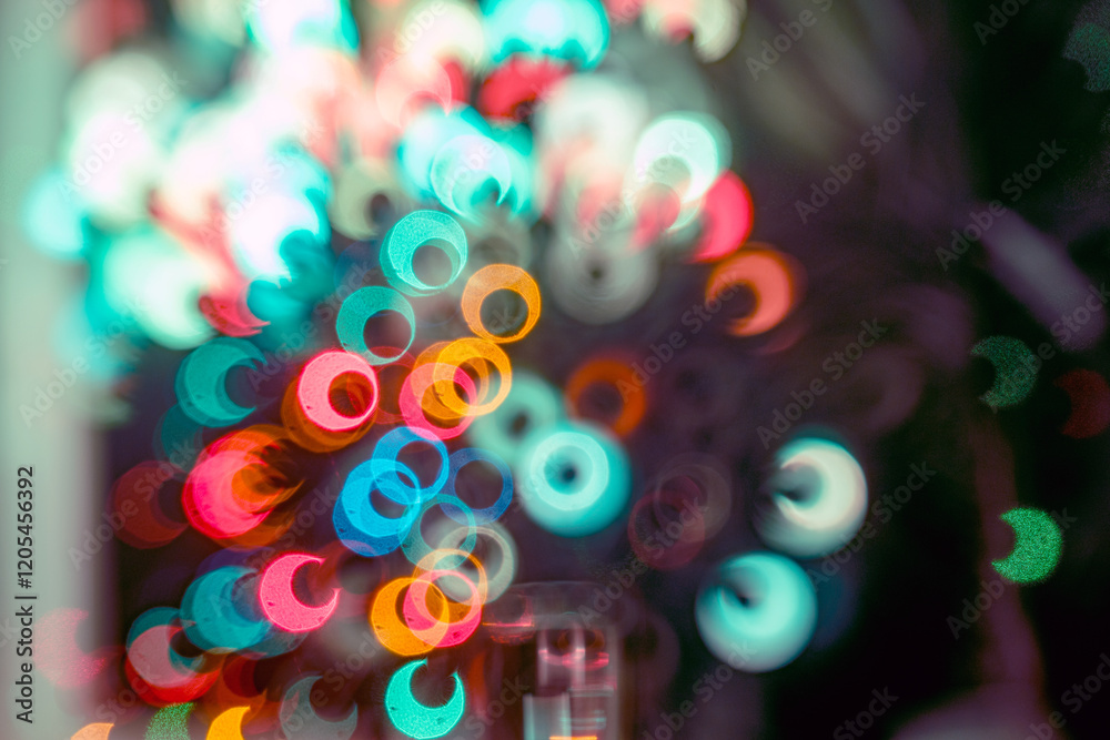 blurred and unclear, abstract, colorful, different shapes and brightness lights, color diversity, suitable for background