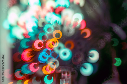 Obraz na płótnie blurred and unclear, abstract, colorful, different shapes and brightness lights, color diversity, suitable for background w salonie