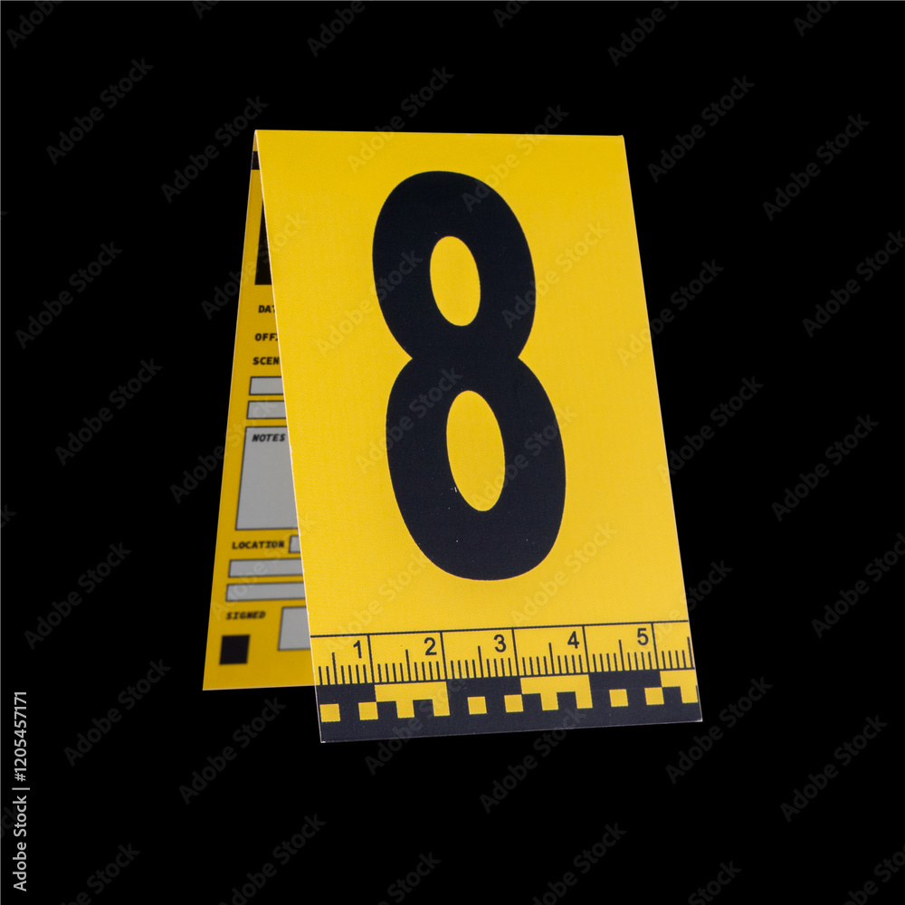 Marker of Crime Scene, Number 10 on a black background