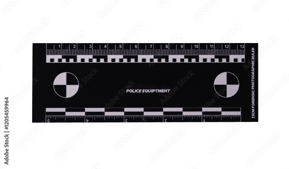 crime scene forensic ruler on transparent background