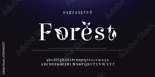 Ecology english alphabet letters formed by green leaves. Font style, vector design template elements for your application or corporate identity.