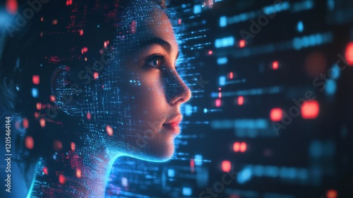 Next-generation employee in modern company, highlighting forward-thinking and skilled workers thriving in a digitally optimized workplace