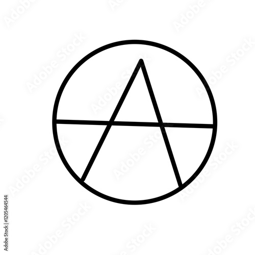 Hand drawn black anarchy sign vector illustration 