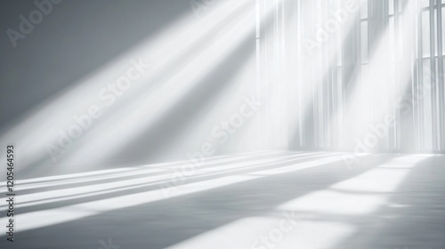 Sunlit Room Interior Minimalist White Light Rays