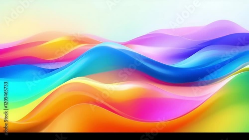 Vibrant Rainbow Wave Abstract Art Background
