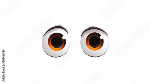 Cartoon eyes on transparent background photo