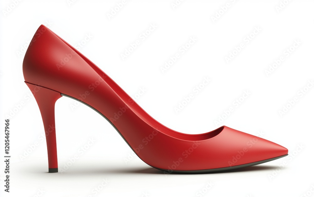 Obraz premium A single stiletto heel with a smooth matte texture on a bright white backdrop