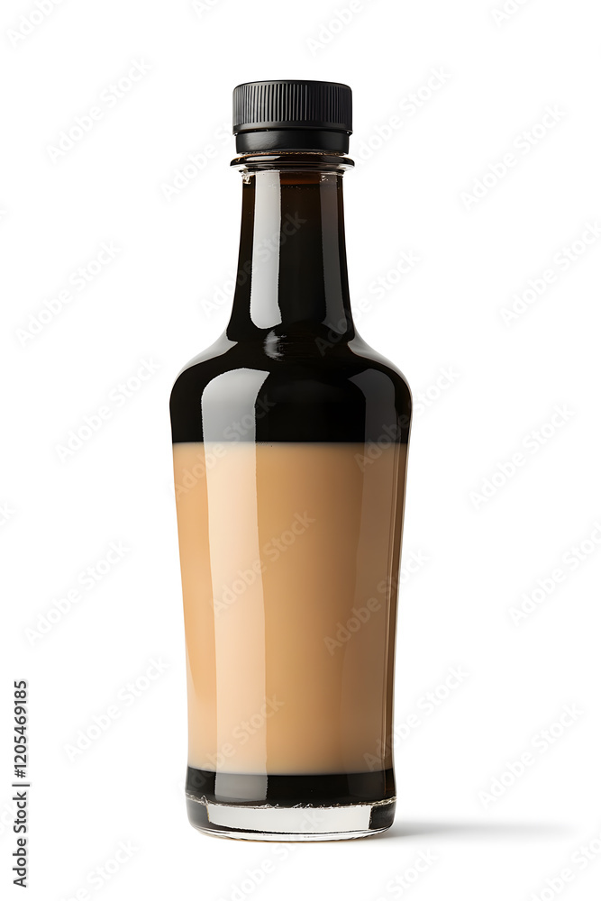 A bottle of Irish cream liqueur cocktail. Product mock up isolated on white background A bottle of Irish cream liqueur cocktail. Product mock up isolated on white background