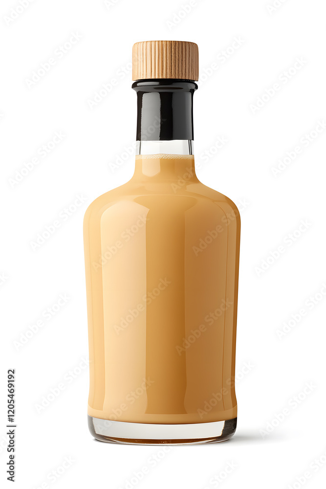 A bottle of Irish cream liqueur cocktail. Product mock up isolated on white background A bottle of Irish cream liqueur cocktail. Product mock up isolated on white background