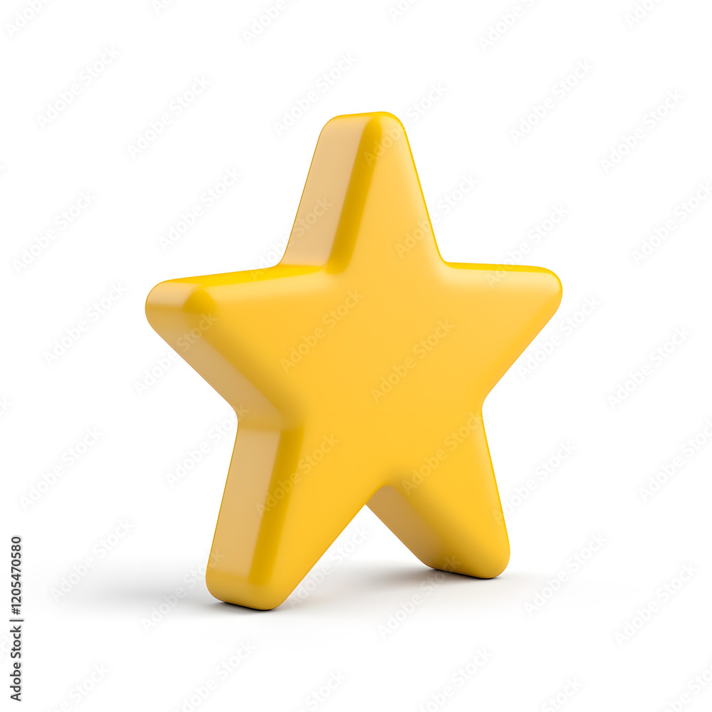 Fototapeta premium 3d gold glossy yellow star icon isolated on white background 