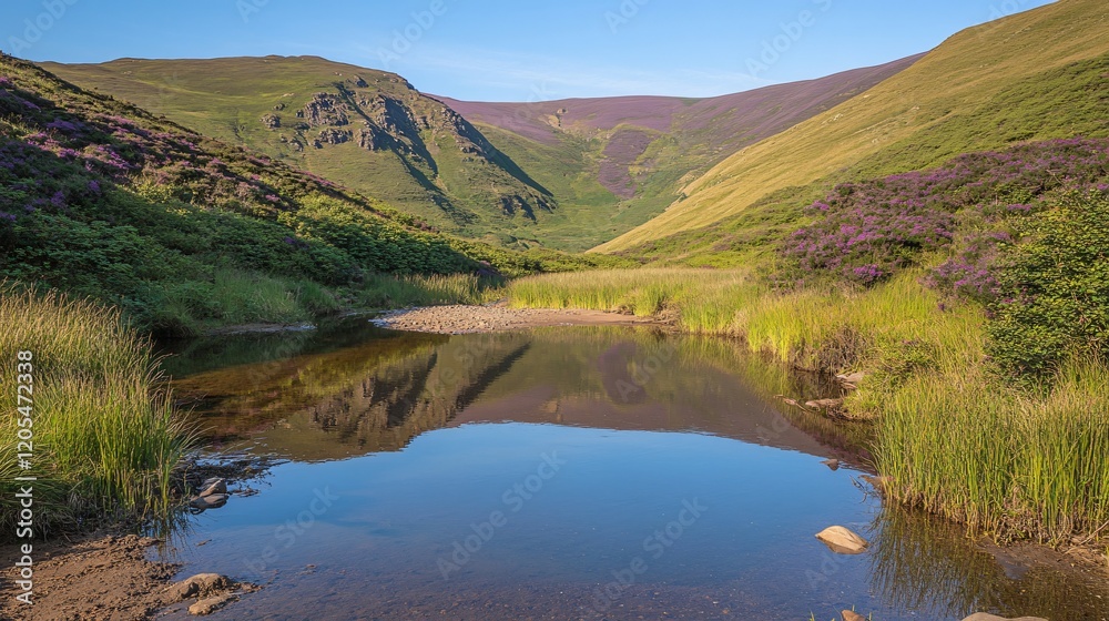 Serene Mountain Lake Reflection Landscape Serene Mountain Lake Reflection Landscape