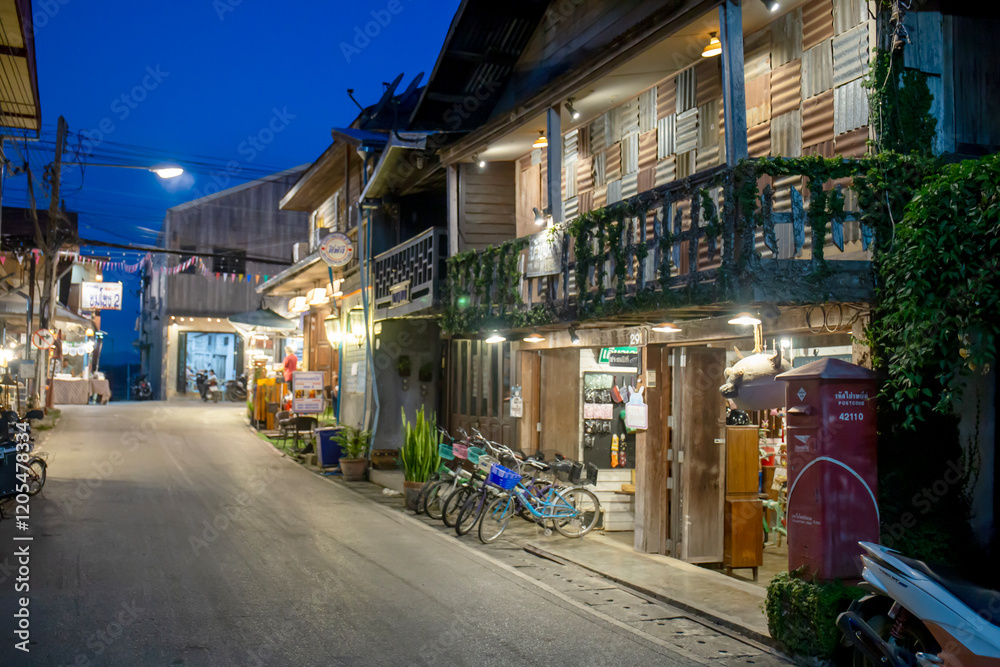 Fototapeta premium November 29, 2024 Chiang Khan Walking Street, Loei, Thailand