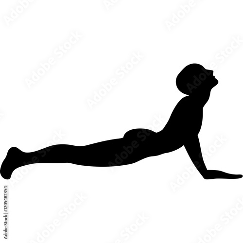 A woman is doing a yoga pose. She is in a kneeling position